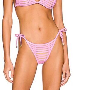 Beach bunny swimwear hard summer bikini bottoms in metallic pink